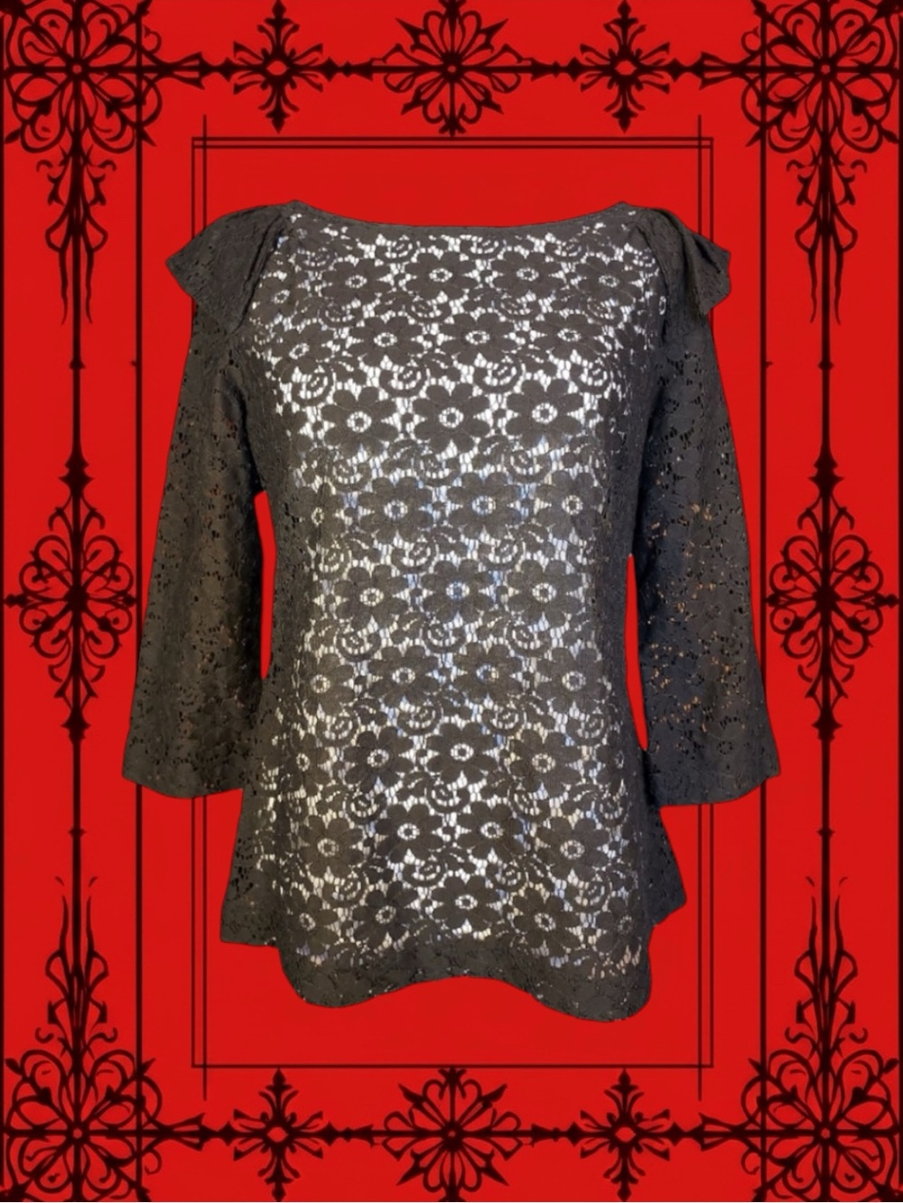 Urban Outfitters Pins & Needles Coquette Boho Goth Whimsigoth Maximalism Top M